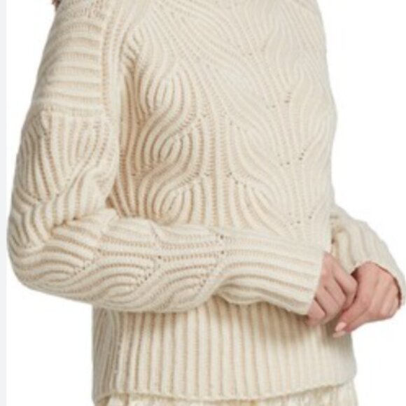 Zimmermann Cosmic Woven Cable Turtleneck Sweater Merino Wool SIze 1 - Picture 3 of 4